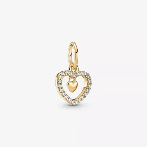 (immagine per) Pandora Charm pendente a doppio cuore scintillante - 759142C01