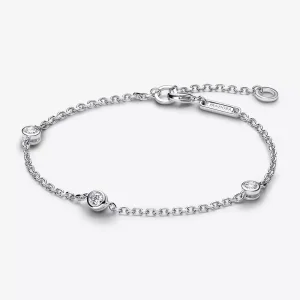 (immagine per) Pandora Era Bezel Lab-grown Diamond Station Bracciale a catena 0,30 carati tw Argento Sterling - 593109C01
