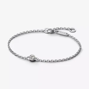(immagine per) Pandora Era Bracciale con catena a castone con diamanti coltivati in laboratorio, 0,15 carati, argento sterling - 592847C01