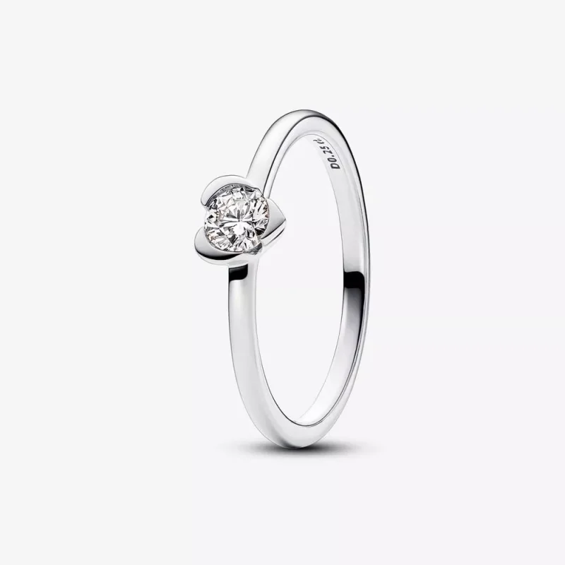 (immagine per) Pandora Talisman Anello a forma di cuore con diamanti coltivati in laboratorio, 0,25 carati, argento sterling - 193115C01
