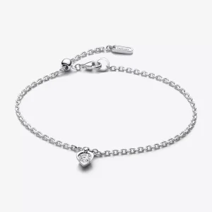 (immagine per) Pandora Talisman Bracciale a catena con cuore di diamanti coltivati in laboratorio da 0,25 carati in argento Sterling - 593094C01