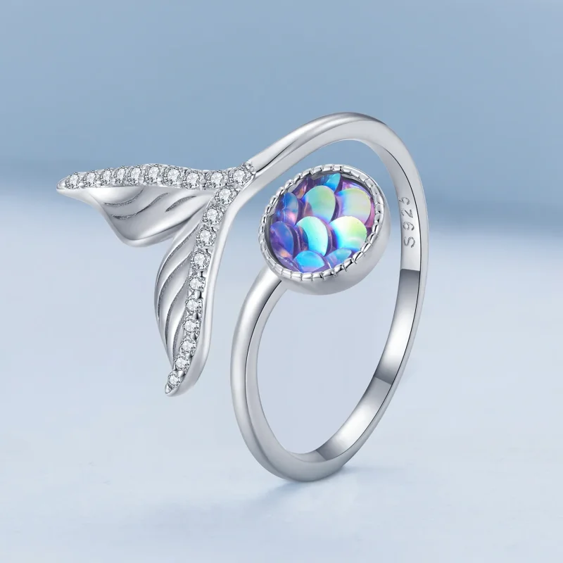 (immagine per) Anello aperto a forma di coda di pesce in stile Pandora - BSR429 - Visualizza 2
