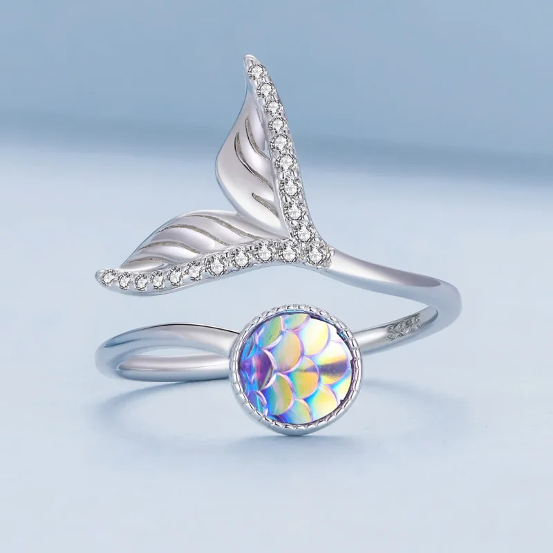 (immagine per) Anello aperto a forma di coda di pesce in stile Pandora - BSR429 - Visualizza 3