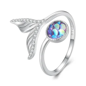(immagine per) Anello aperto a forma di coda di pesce in stile Pandora - BSR429