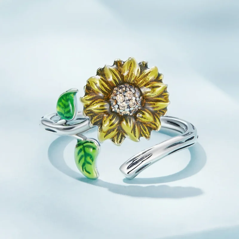 (immagine per) Anello aperto a forma di girasole in stile Pandora - SCR934 - Visualizza 3