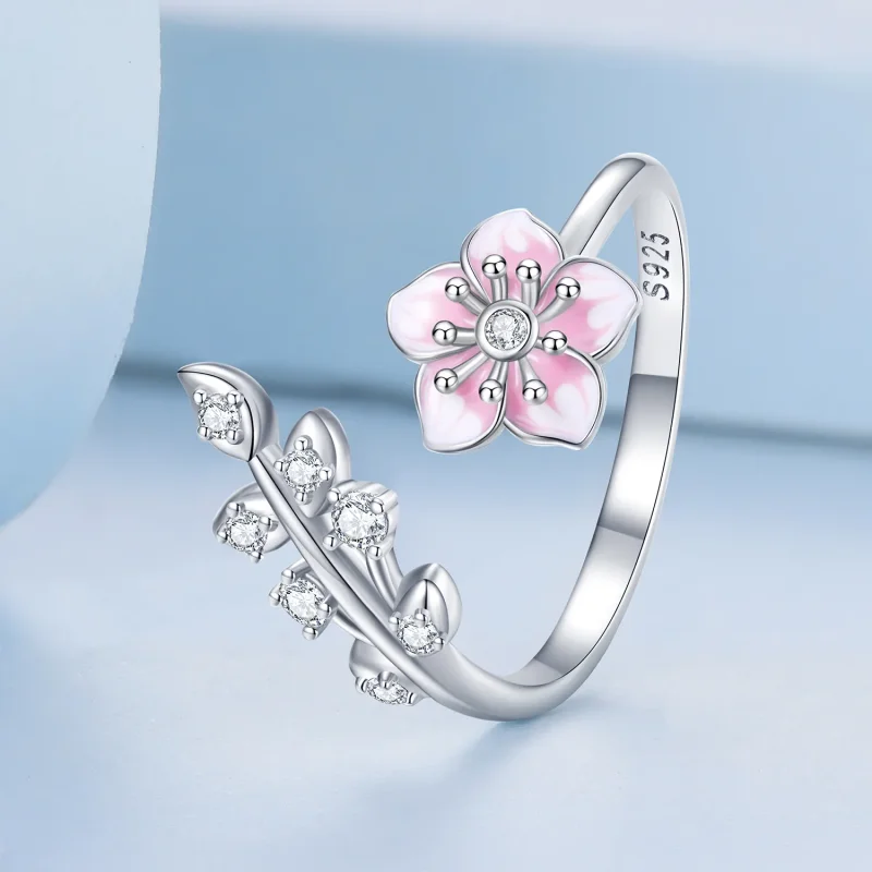 (immagine per) Anello aperto con fiori di ciliegio stile Pandora - BSR438 - Visualizza 2