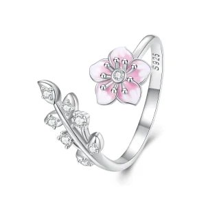 (immagine per) Anello aperto con fiori di ciliegio stile Pandora - BSR438