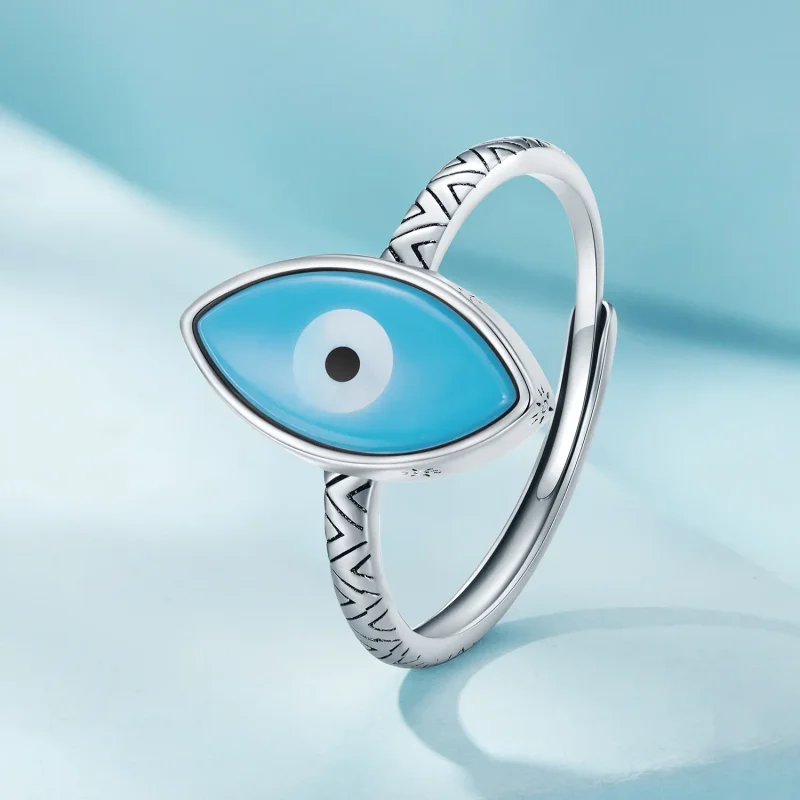 (immagine per) Anello aperto Pandora Style con occhio diabolico blu - SCR937 - Visualizza 2