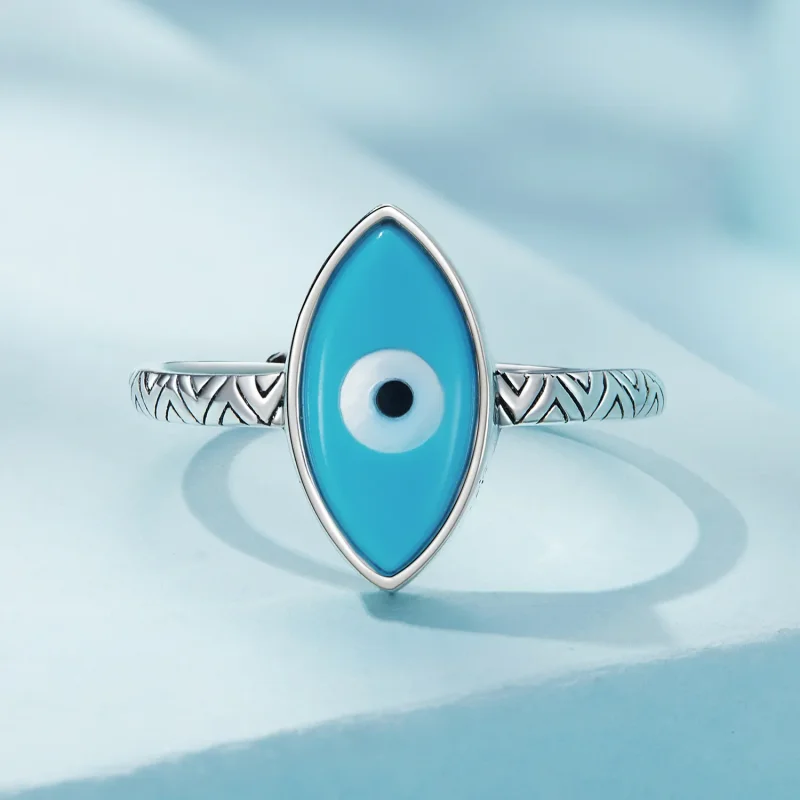 (immagine per) Anello aperto Pandora Style con occhio diabolico blu - SCR937 - Visualizza 3