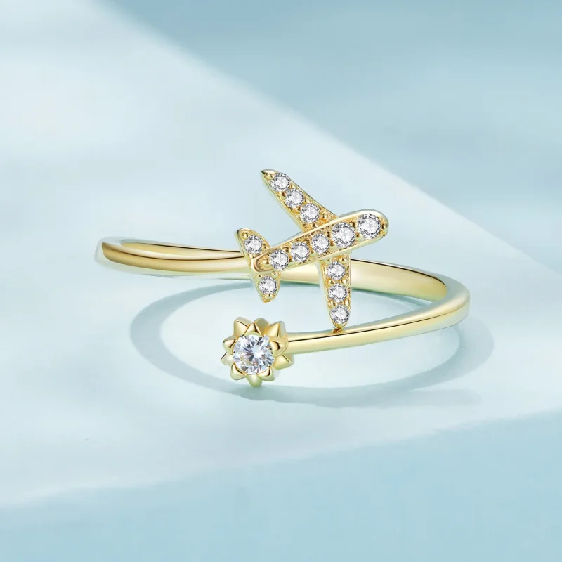 (immagine per) Anello aperto placcato in oro di stile Pandora - SCR623-B - Visualizza 3