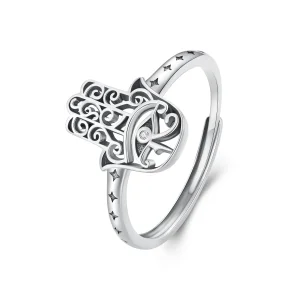 (immagine per) Anello aperto stile Pandora con mano di Fatima - SCR938