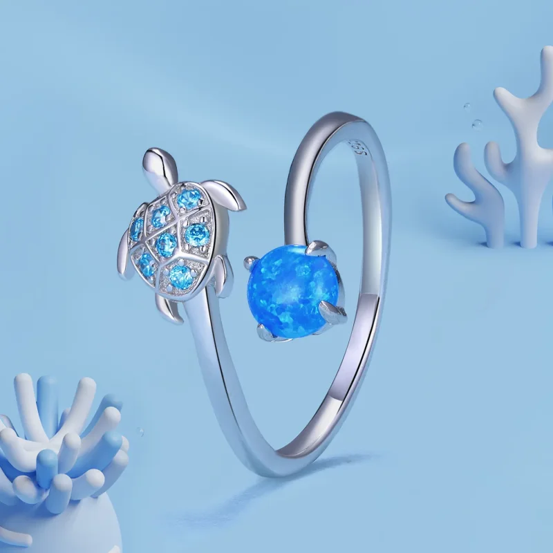 (immagine per) Anello stile Pandora con tartaruga marina - SCR928 - Visualizza 2