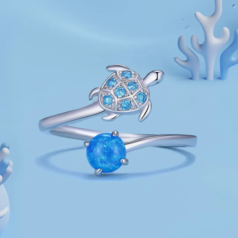 (immagine per) Anello stile Pandora con tartaruga marina - SCR928 - Visualizza 3