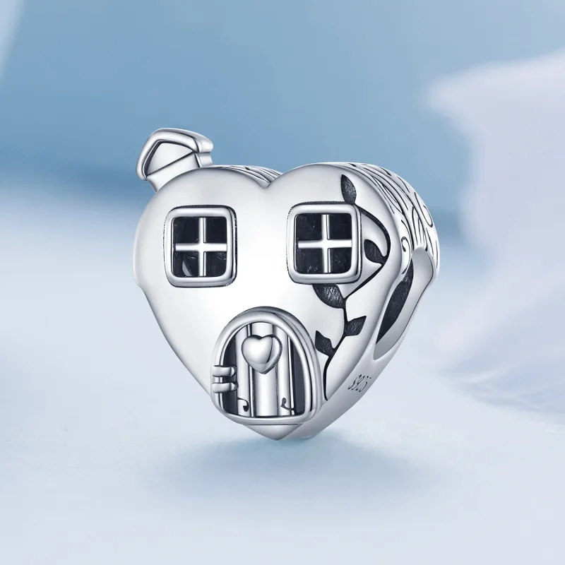 (immagine per) Charm a forma di cuore in stile Pandora a forma di casa - BSC871 - Visualizza 2