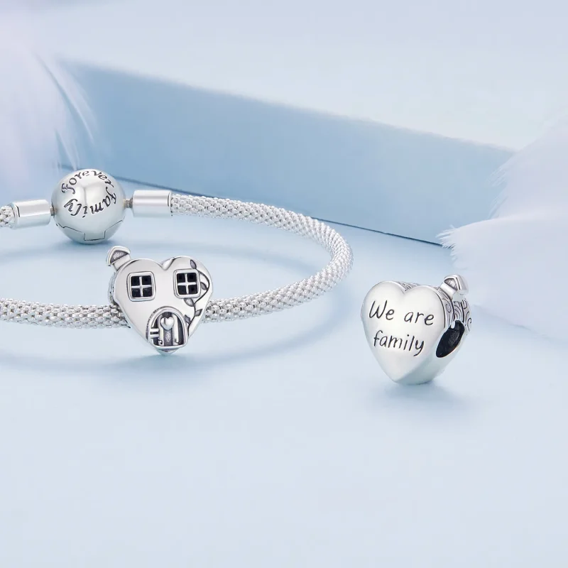 (immagine per) Charm a forma di cuore in stile Pandora a forma di casa - BSC871 - Visualizza 4