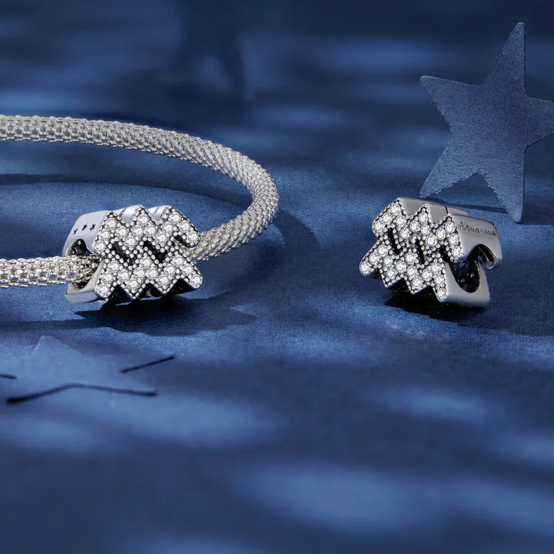 (immagine per) Charm del segno zodiacale dell'Aquario di stile Pandora - SCC2516-12 - Visualizza 4