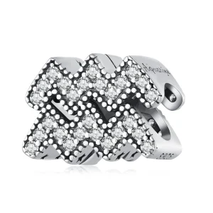 Charm del segno zodiacale dell'Aquario di stile Pandora - SCC2516-12 (immagine per) Charm del segno zodiacale dell'Aquario di stile Pandora - SCC2516-12