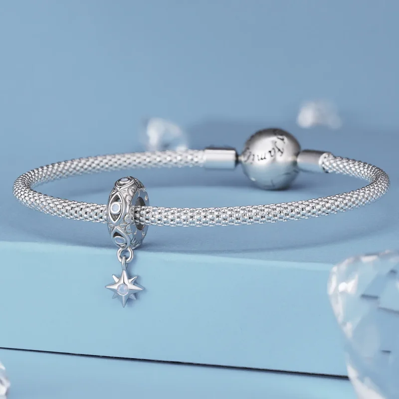 (immagine per) Charm Spacer a forma di stella con occhio diavolo in stile Pandora - BSC857 - Visualizza 3