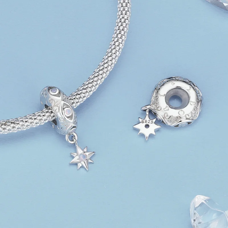 (immagine per) Charm Spacer a forma di stella con occhio diavolo in stile Pandora - BSC857 - Visualizza 4