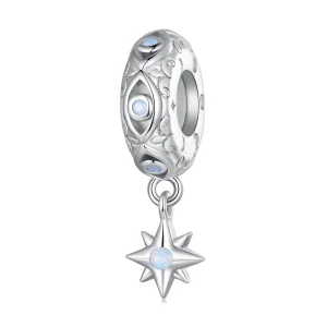 (immagine per) Charm Spacer a forma di stella con occhio diavolo in stile Pandora - BSC857
