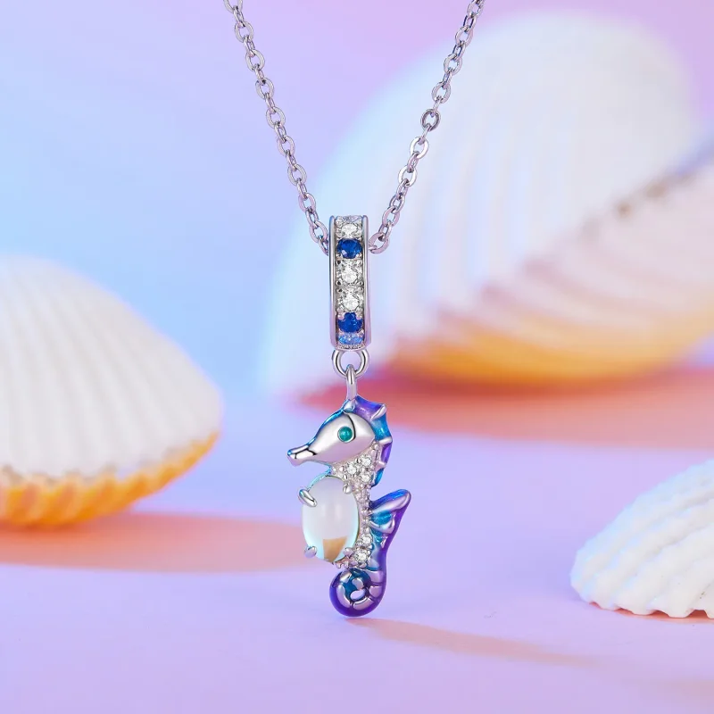 (immagine per) Ciondolo Charm di grande bellezza stile Pandora con cavalluccio marino - BSC850 - Visualizza 2