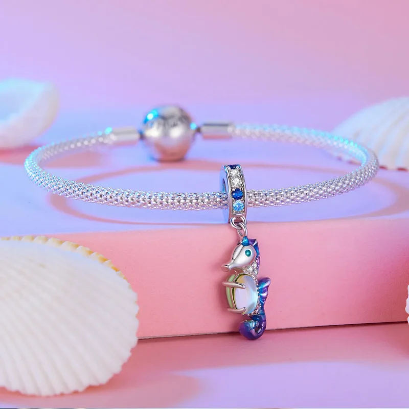 (immagine per) Ciondolo Charm di grande bellezza stile Pandora con cavalluccio marino - BSC850 - Visualizza 3