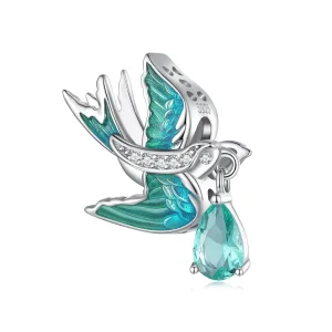 Ciondolo stile Pandora con rondine - BSC865 (immagine per) Ciondolo stile Pandora con rondine - BSC865