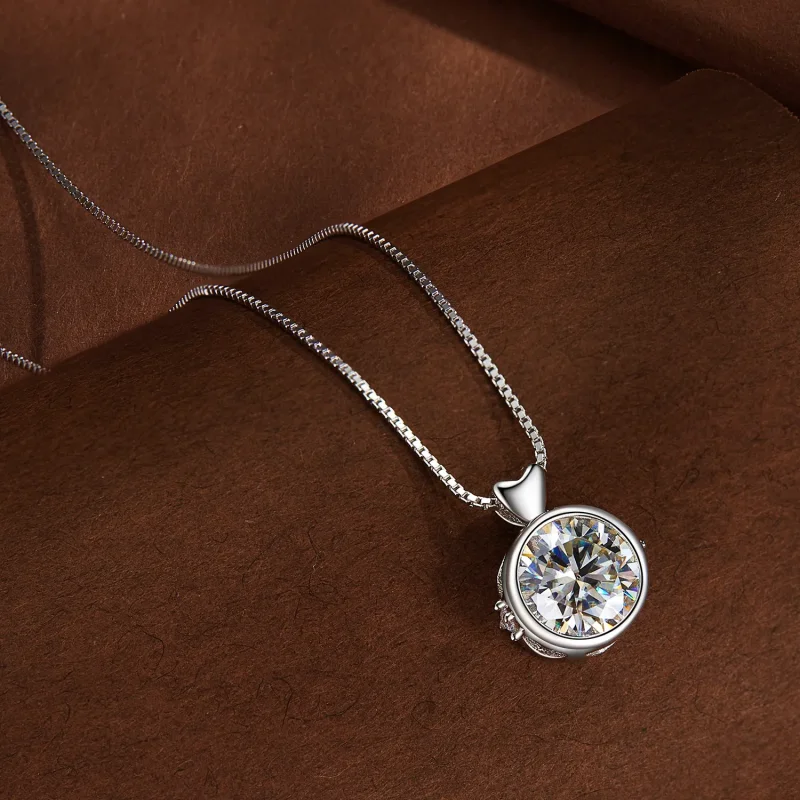(immagine per) Collana di stile Pandora con moissanite da 1 carato - MSN013 - Visualizza 4