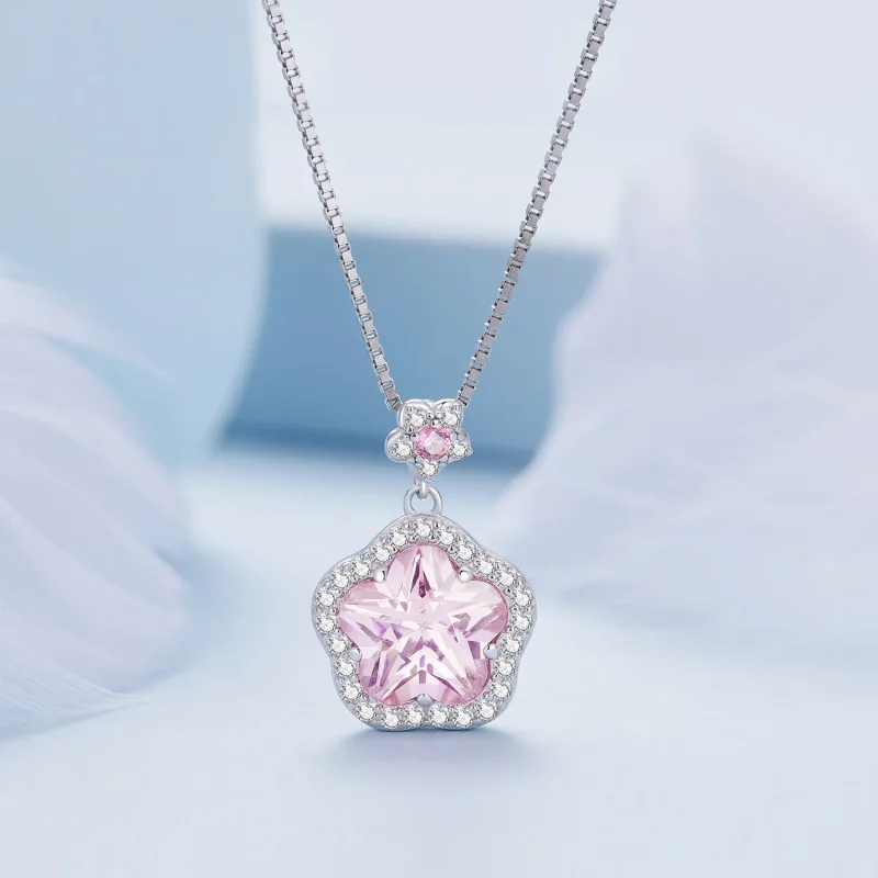 (immagine per) Collana in stile Pandora con piccolo fiore - BSN329 - Visualizza 3