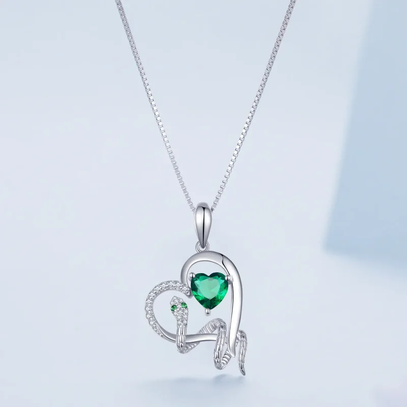 (immagine per) Collana stile Pandora con esclusivo serpente che si avvolge a forma di cuore - B - Visualizza 3
