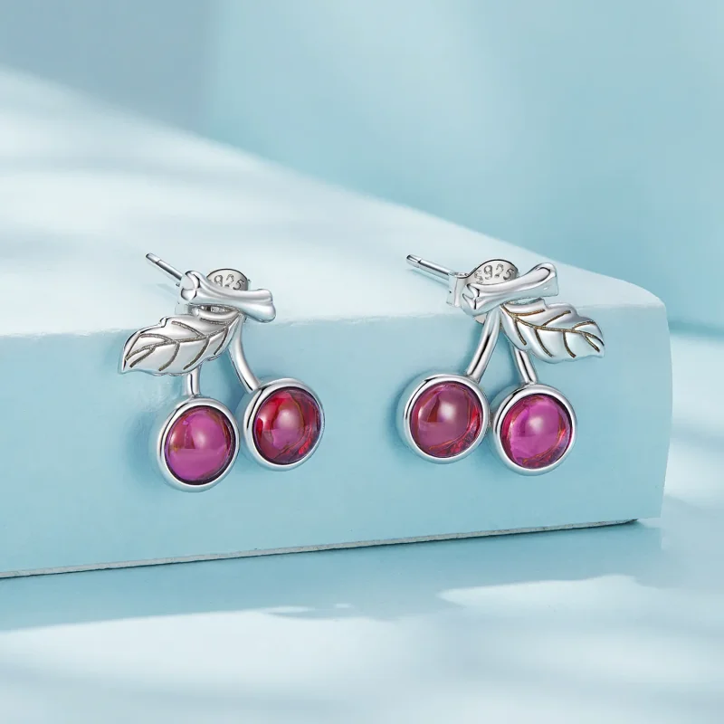 (immagine per) Orecchini a bottone Pandora Style con ciliegie - SCE1604 - Visualizza 2