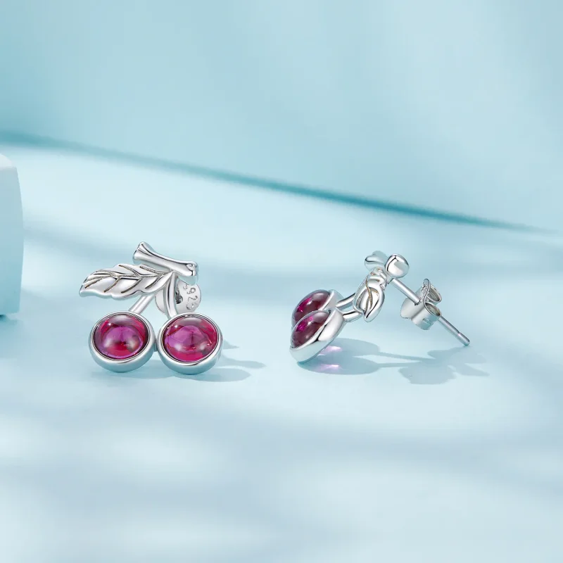 (immagine per) Orecchini a bottone Pandora Style con ciliegie - SCE1604 - Visualizza 3