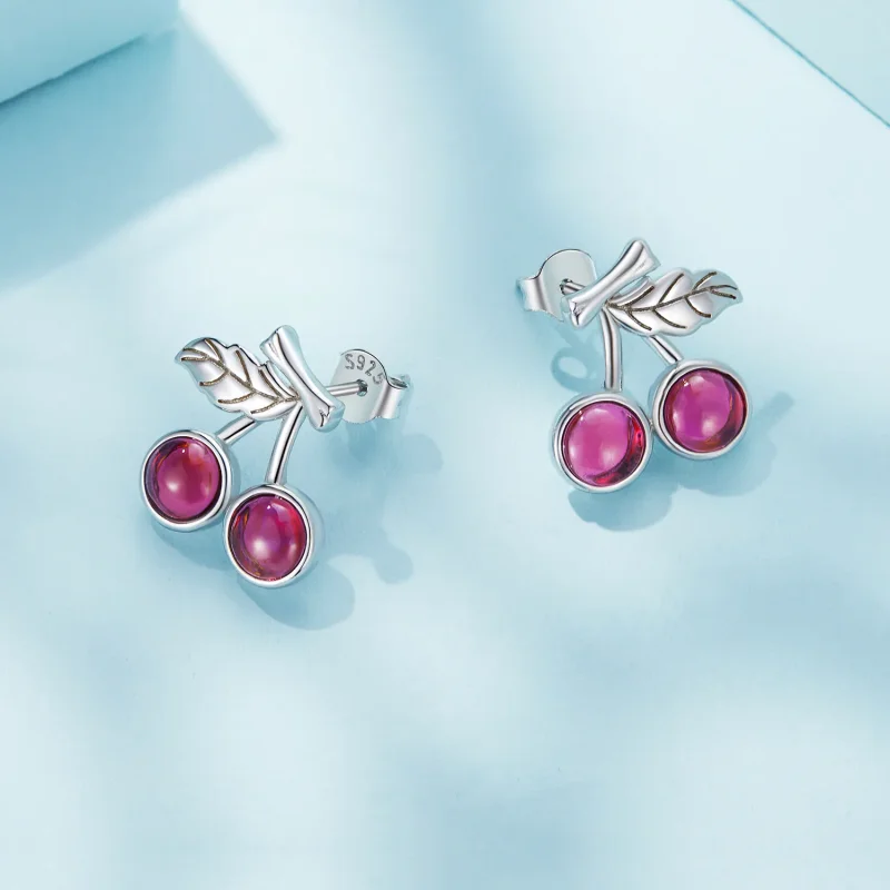 (immagine per) Orecchini a bottone Pandora Style con ciliegie - SCE1604 - Visualizza 4
