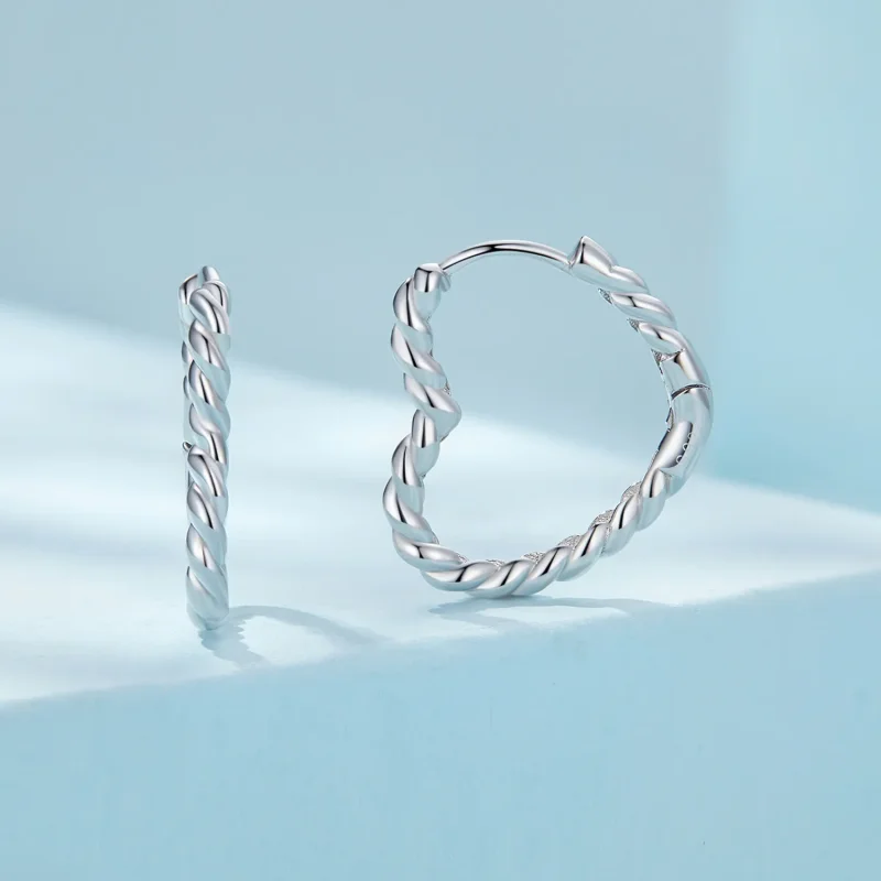 (immagine per) Orecchini a cerchio a forma di cuore in stile Pandora - SCE1606 - Visualizza 2