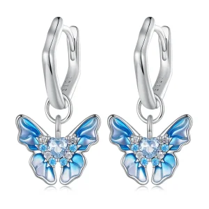 (immagine per) Orecchini a cerchio con farfalla stile Pandora - BSE845