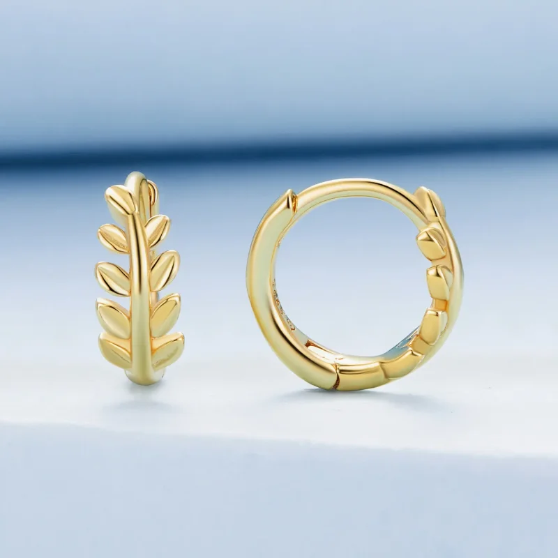 (immagine per) Orecchini a cerchio con foglie di stile Pandora - BSE500-B - Visualizza 2