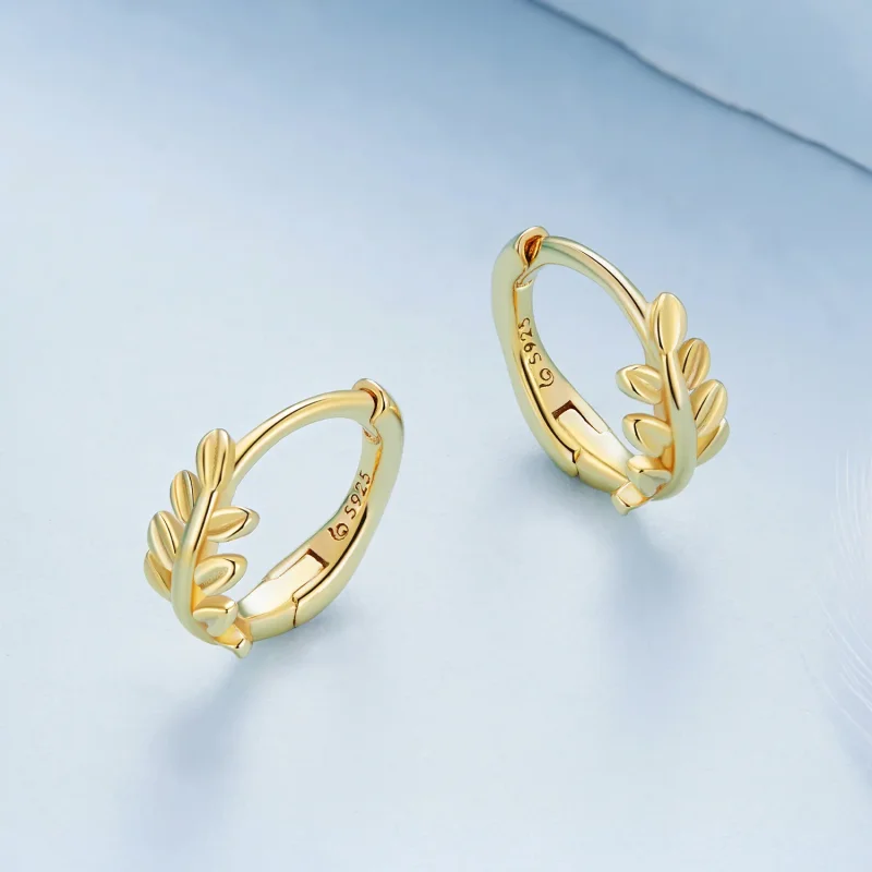 (immagine per) Orecchini a cerchio con foglie di stile Pandora - BSE500-B - Visualizza 3