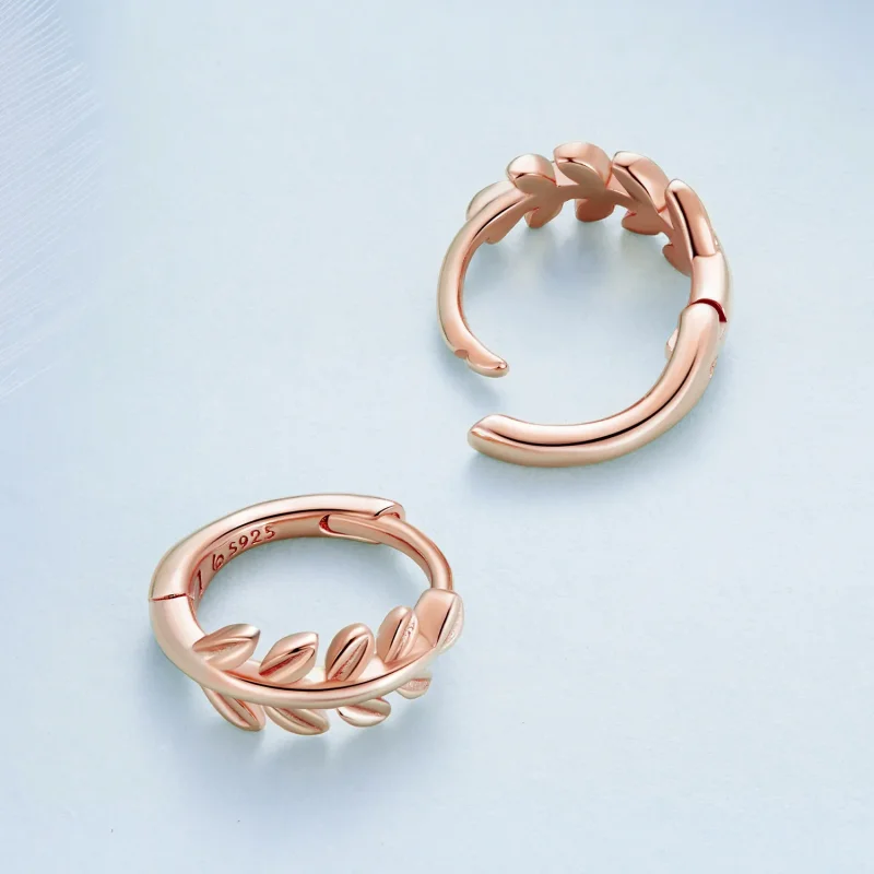 (immagine per) Orecchini a cerchio con foglie di stile Pandora - BSE500-C - Visualizza 4