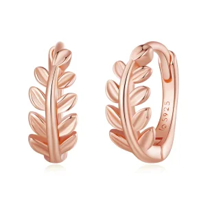 Orecchini a cerchio con foglie di stile Pandora - BSE500-C (immagine per) Orecchini a cerchio con foglie di stile Pandora - BSE500-C