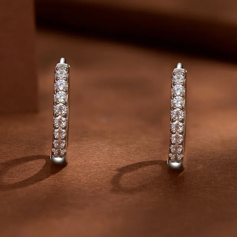 (immagine per) Orecchini a cerchio in stile Pandora con Moissanite di alta qualità - MSE022 - Visualizza 2