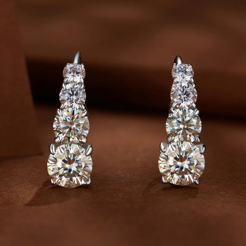(immagine per) Orecchini a cerchio in stile Pandora con Moissanite - MSE023 - Visualizza 2