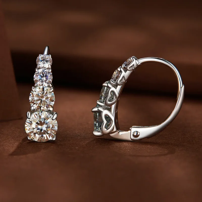 (immagine per) Orecchini a cerchio in stile Pandora con Moissanite - MSE023 - Visualizza 3