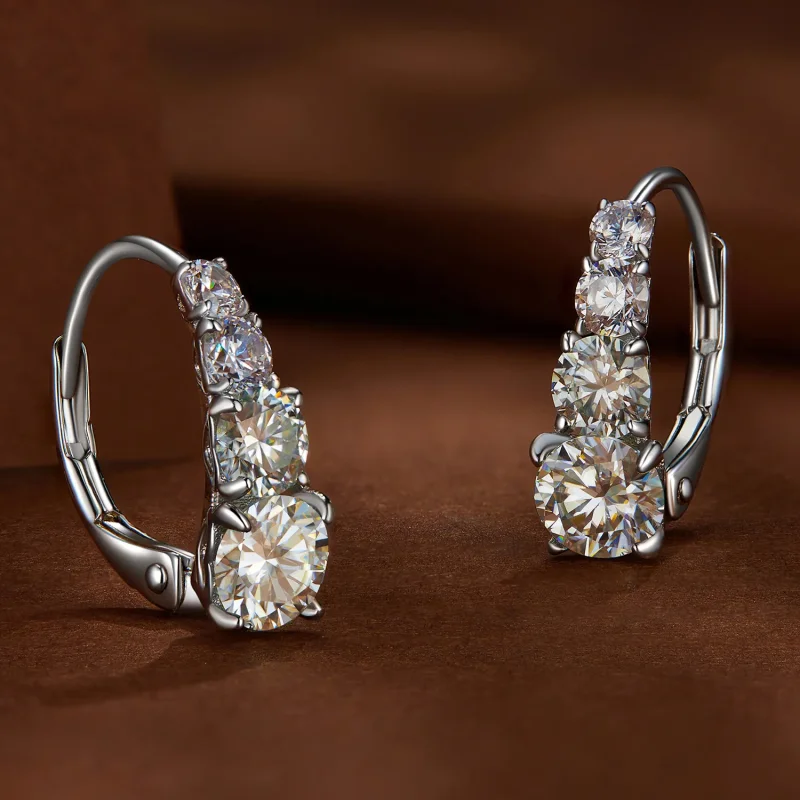 (immagine per) Orecchini a cerchio in stile Pandora con Moissanite - MSE023 - Visualizza 4
