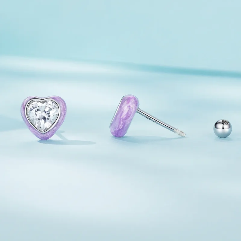 (immagine per) Orecchini a forma di cuore stile Pandora - SCE1595 - Visualizza 2