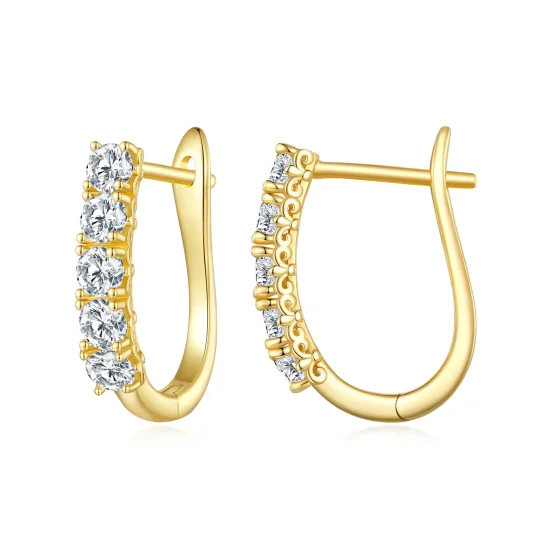 (immagine per) Orecchini a forma di U con motivo di Moissanite di stile Pandora - MSE011-B