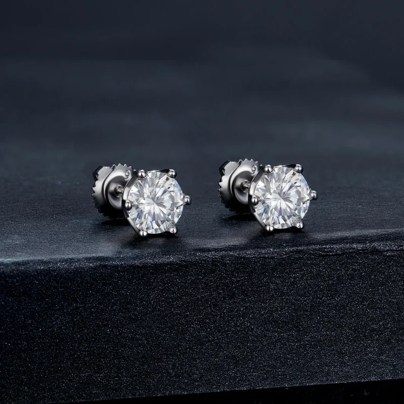 (immagine per) Orecchini a monachella in stile Pandora con moissanite da un carato e quattro gr - Visualizza 2