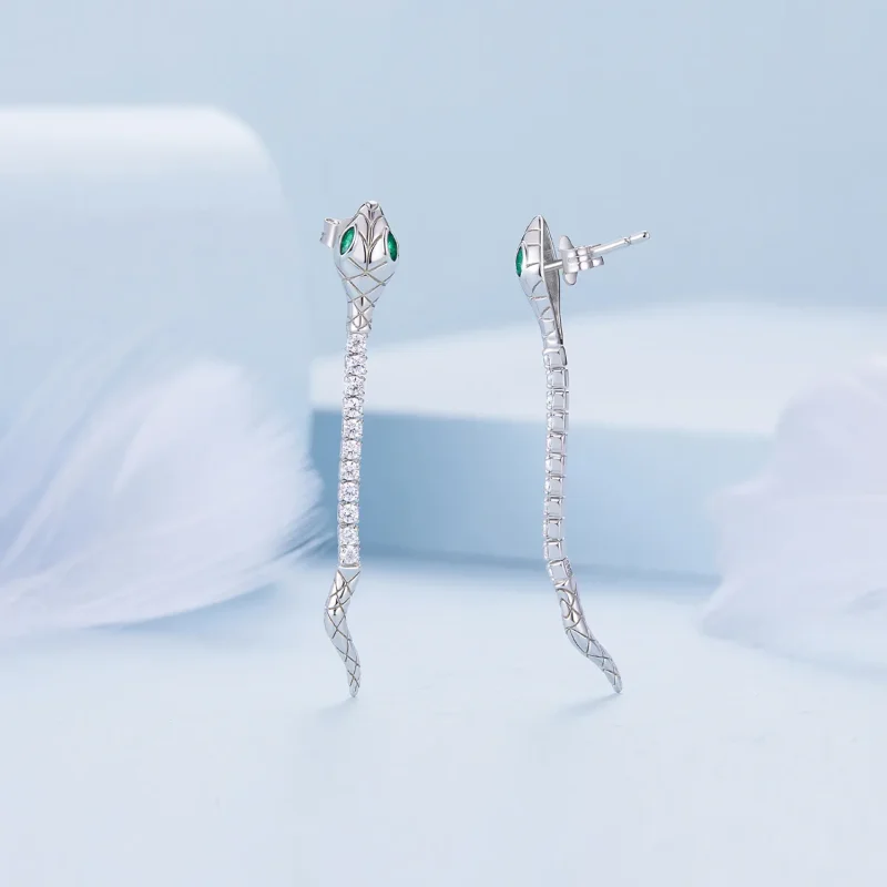 (immagine per) Orecchini a perno con serpente dello spirito stile Pandora - BSE851 - Visualizza 3