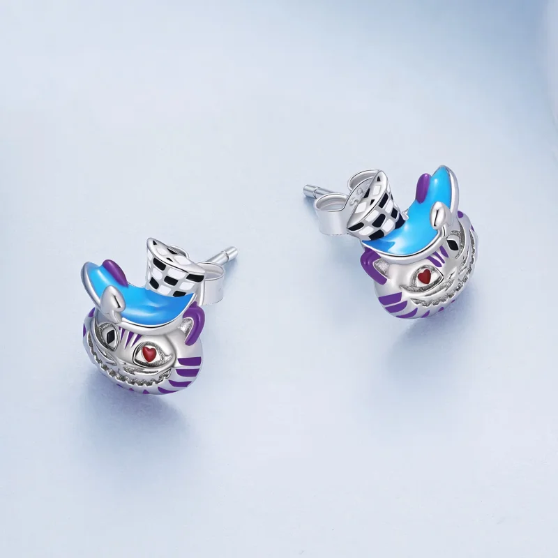 (immagine per) Orecchini a perno dallo stile Pandora con stravagante gatto mago - BSE823 - Visualizza 4