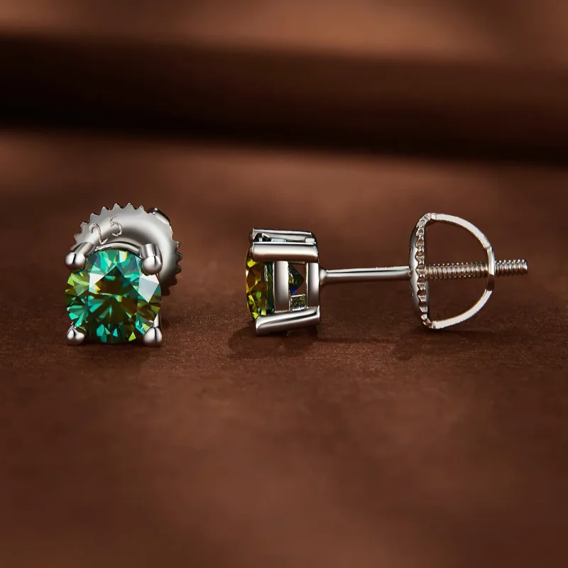 (immagine per) Orecchini a perno in stile Pandora con moissanite da 0,5 carati a quattro griffe - Visualizza 2