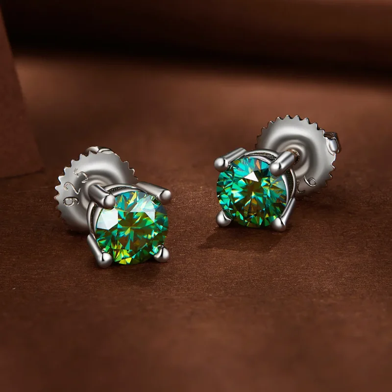 (immagine per) Orecchini a perno in stile Pandora con moissanite da 0,5 carati a quattro griffe - Visualizza 3